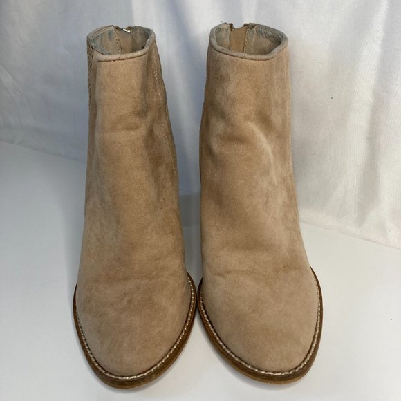 Steve Madden 'Replay' Ankle Boots Size 8 1/2 Taupe Tan Suede and Suede Mesh - Picture 2 of 9